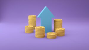 Monedas apiladas en crecimiento, símbolo del dollar cost averaging y las aportaciones periódicas